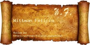 Wittman Felícia névjegykártya